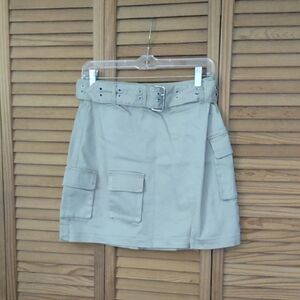 Juicy Couture NWT Nomad Brown Wide Belt Cargo Mini Skirt Size 30